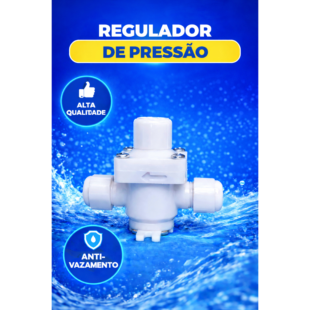 Válvula Reguladora De Pressão para Purificador E Bebedouro De Água Mangueira 1/4"