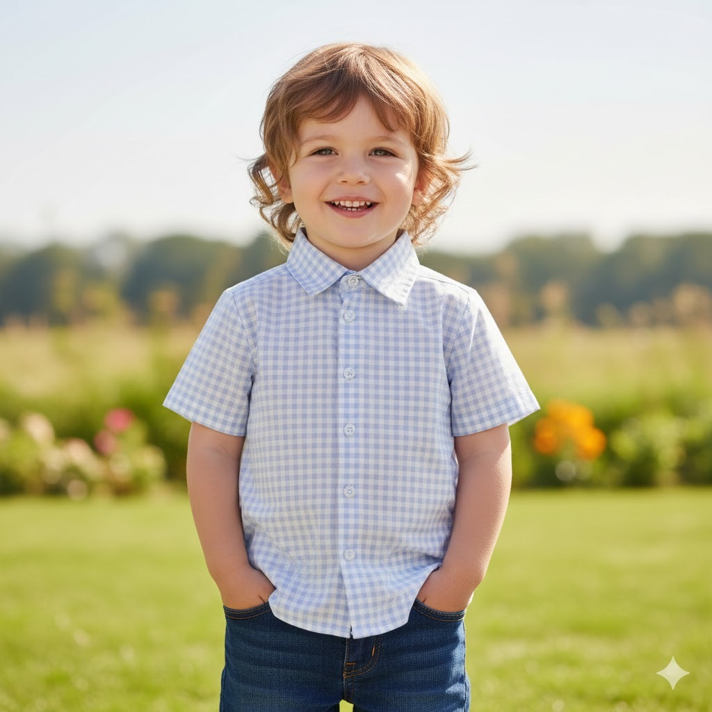 Camisa Xadrez Infantil Masculina Sertaneja Manga Curta em Oferta na Shopee