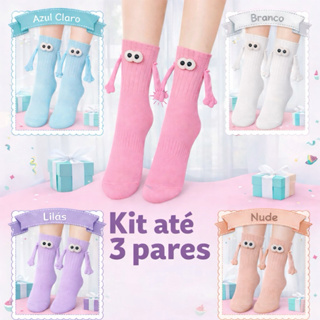 Meia Infantil Divertida 3D Magnética Olhinhos com Braços que Dão as Mãos Meia Maluca em Oferta na Shopee