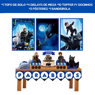 Kit Festa Em Casa - Como Treinar Seu Dragão - Só Um Bolinho - Banguela - Soluço em Oferta na Shopee
