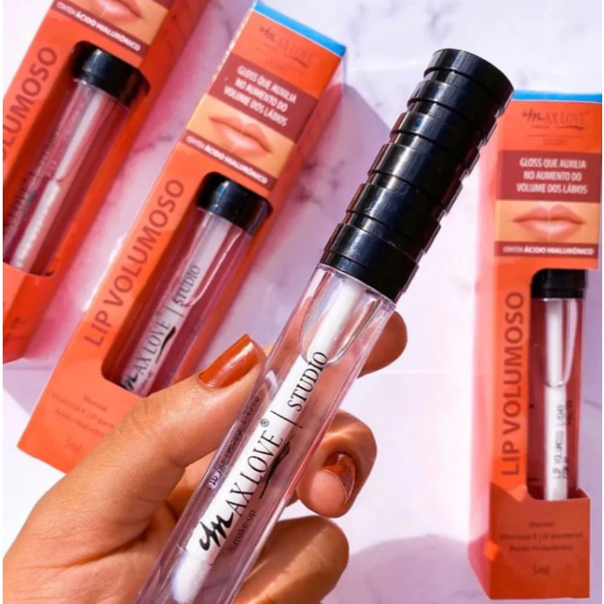 Batom Gloss Lip Volumoso Vegano Max Love
