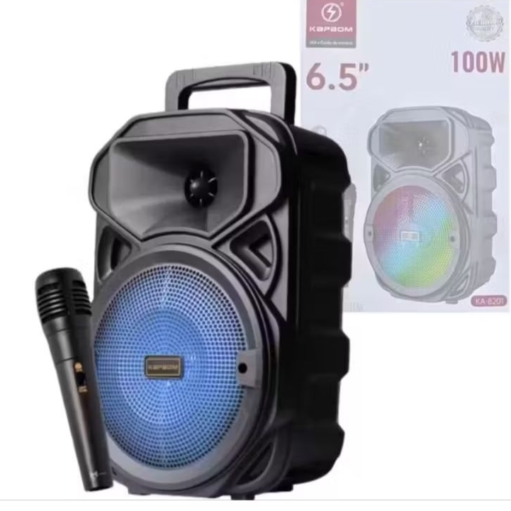 mega caixa de som potente amplificada com 100w com microfone Bluetooth Rádio Pendrive
