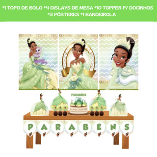 Kit Festa Tiana - A Princesa e o Sapo  - Só Um Bolinho - Decoração Para Festa Em Casa em Oferta na Shopee