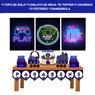 Kit Festa Video Game - Gamer - Decoração Para Festa Em Casa - Só Um Bolinho em Oferta na Shopee