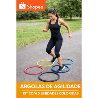 Kit 5 Argolas de Agilidade 41cm – Treino Funcional, Coordenação, Velocidade e Agilidade em Oferta na Shopee