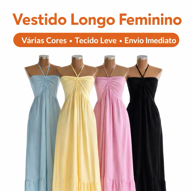 Vestido Longo com Amarração Ajustável para Festa Vestido Feminino Longo Elegante Soltinho