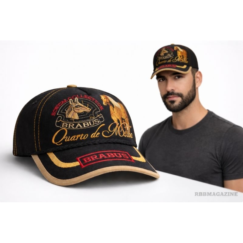 Boné Country Brabus Quarto de Milha – Plaqueta de Cavalo em Metal, Bordado Premium, Ajustável em Oferta na Shopee