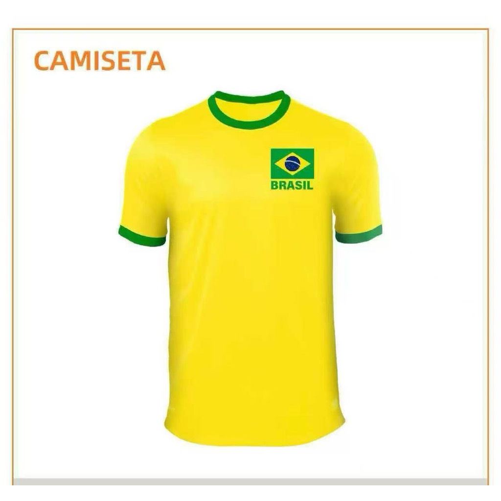Kit-2/1pçs Camiseta Unissex Da Seleção Brasileira Copa Do Mundo
