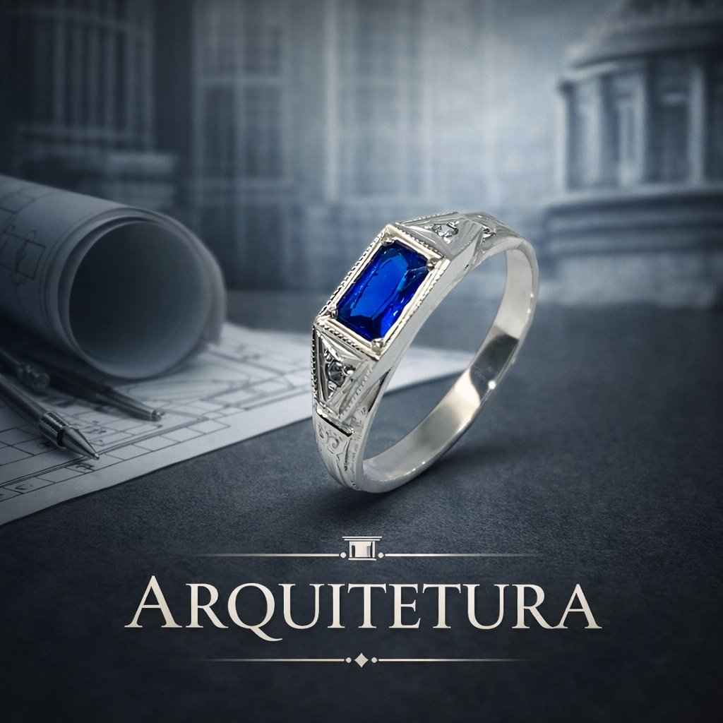 Anel de Formatura - Arquitetura e Urbanismo - Prata 950