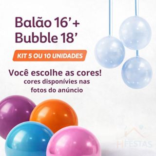 Kit Com  5 ou 10 Balões Aéreo Bubble 18'+ Balão 16' Balão Encapsulado Várias Cores em Oferta na Shopee