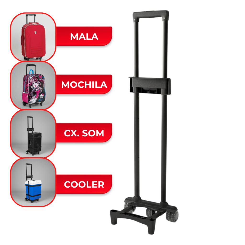 Carrinho de Mala e Mochila 50cm 60cm 70cm Puxador de Mala Viagem Acessório Bagagens Caixa e Cooler