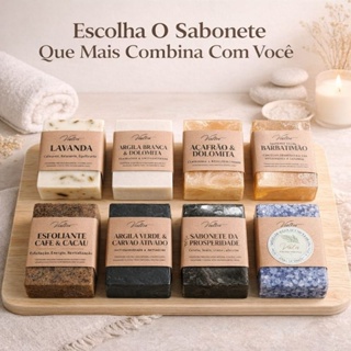 Sabonetes Artesanais com Oleos Essenciais Açafrão e Dolomita /Lavanda/Carvão/Argila Verde/Anil em Oferta na Shopee