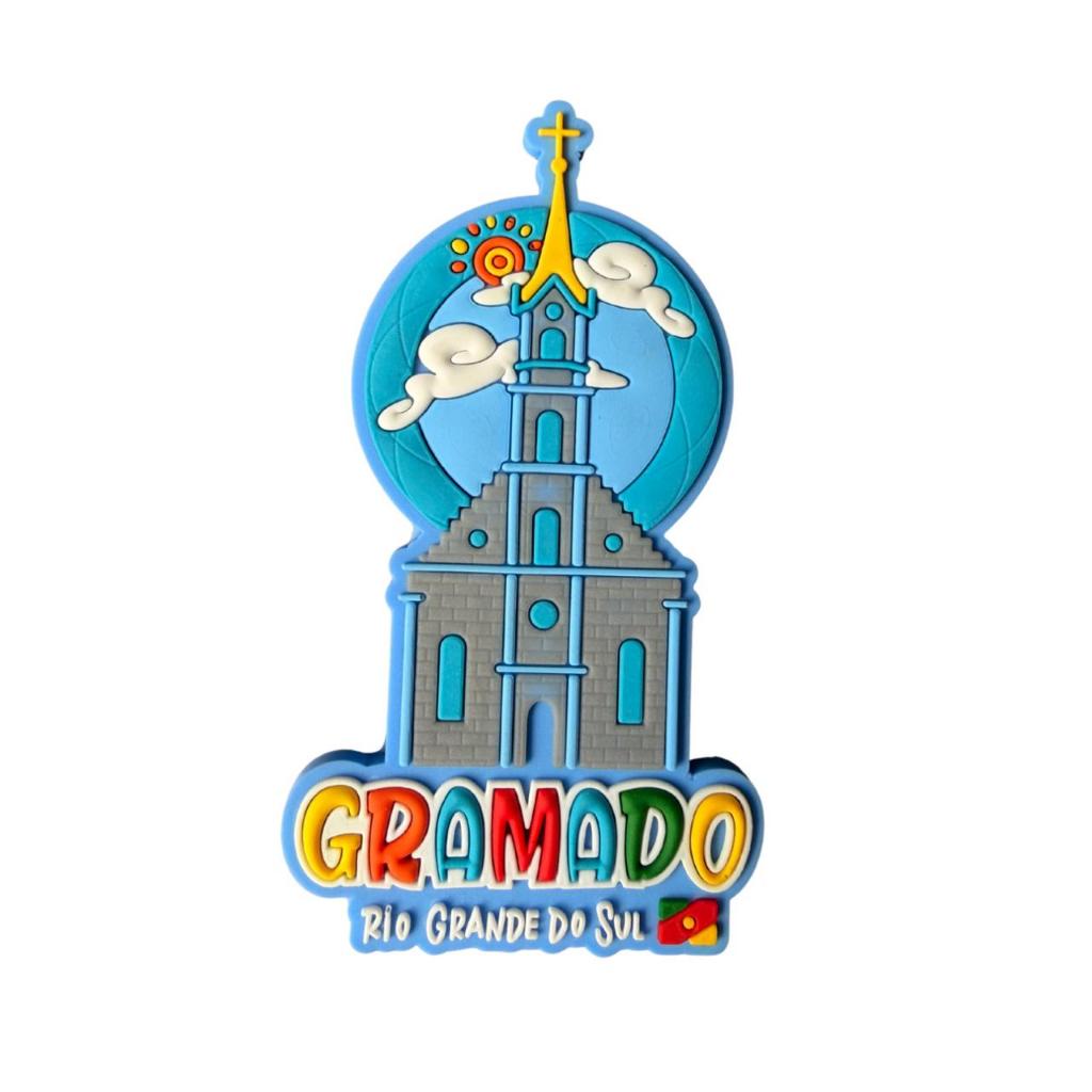 Ímã de Geladeira Gramado RS Borracha Catedral de São Pedro Natal Luz Souvenir Inverno