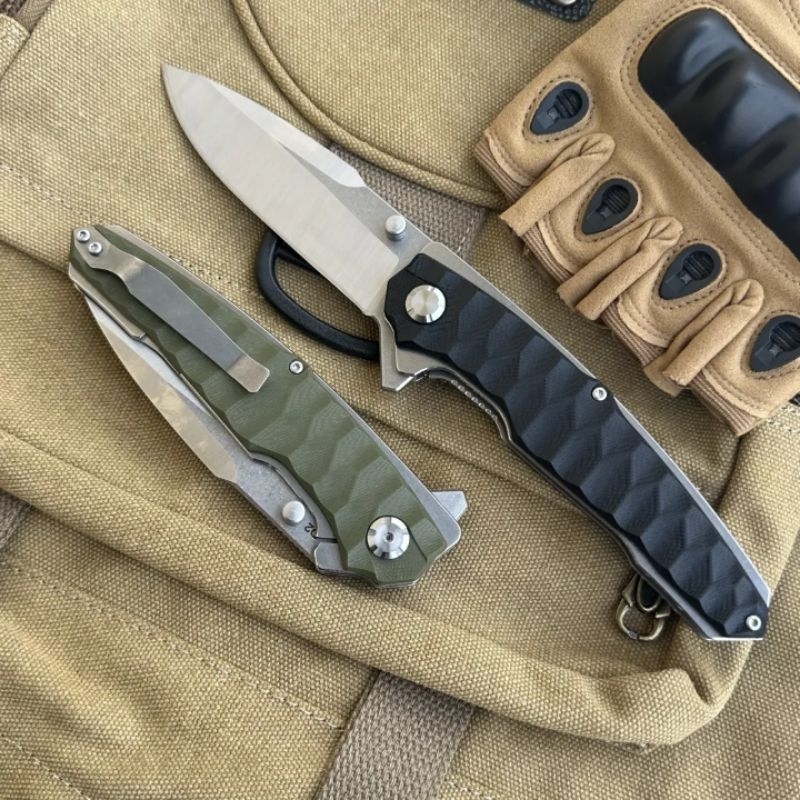 Canivete Top Semi Automatico Com Rolamento Clip e Trava Aço D2 TC49AB KNIFE MATRIX
