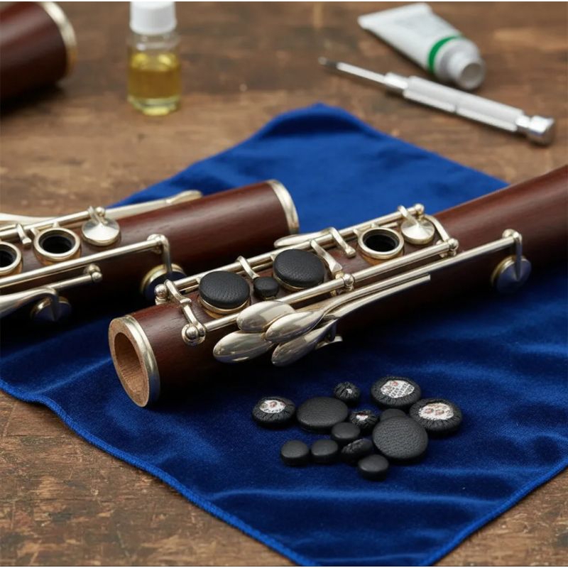 Jogo de Sapatilhas em Couro para Clarinete Weril 17 chaves Sib