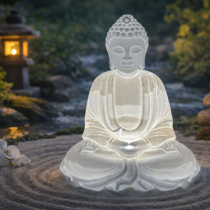 Imagem Luminária Buda Zen – Decoração Relaxante para Quarto Sala Clinica Feng Shui