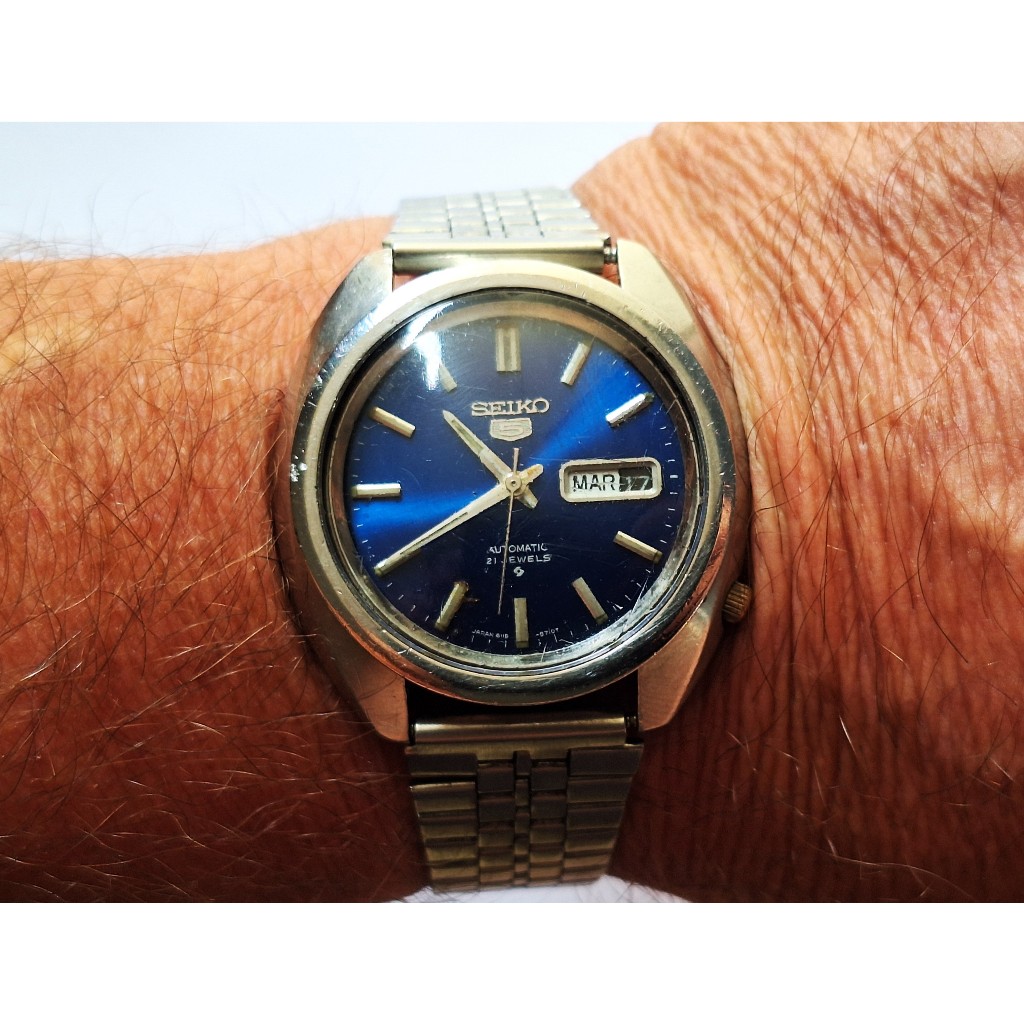 AN2716= PEQUENO DEFEITO RARO E ANTIGO SEIKO 6119 CX GRANDE VER DETALHES EM DESCRIÇAO