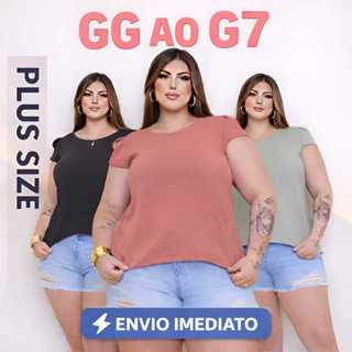 Blusa Feminina Plus Size Com Manga Em Prega Detalhe Na Gola Tendencia do GG ao G6 em Oferta na Shopee