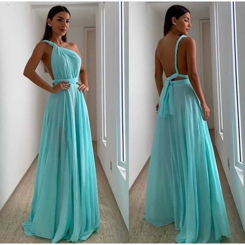 Vestido Longo Feminino Varias Formas Multiuso Festa Casamento formatura 20% Desconto Somente SHOPEE