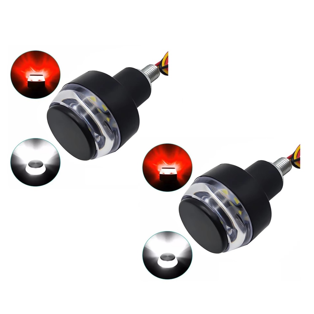 Par Pisca Seta Led Peso Guidão 22mm Café Racer Custom Moto Motocicleta Vermelho