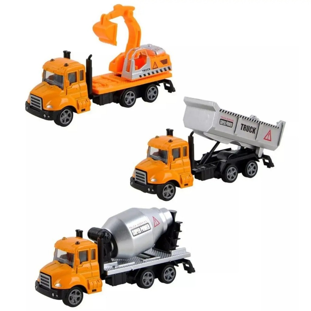 Caminhão miniatura carrinho Máquina Trator Construção GLW Reboque Jeep metal colecionador ferro