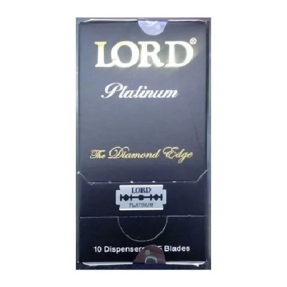 Lâminas de Barbear Lord Platinum Black – 50 Unidades