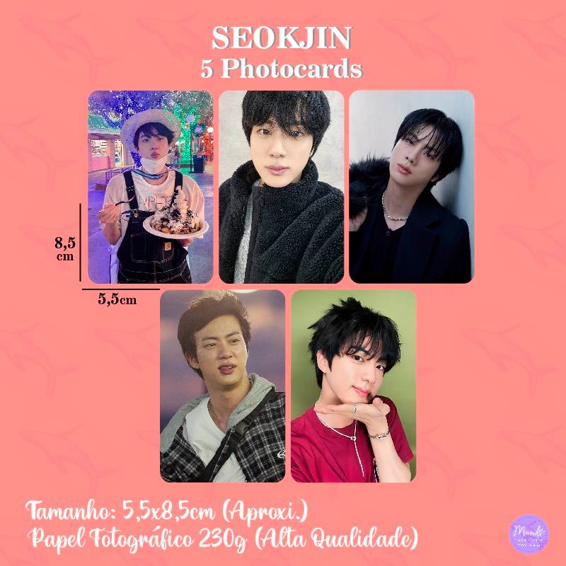 Seokjin 5 Photocards (Ler Descrição) em Oferta na Shopee