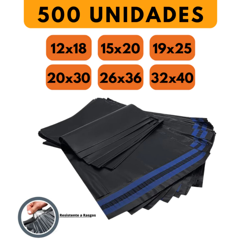 Kit 500 Unidades Envelope de Envio Saco de Envio Cinza Embalagem 12x18 15x20 19x25 20x30 26x36 32x40