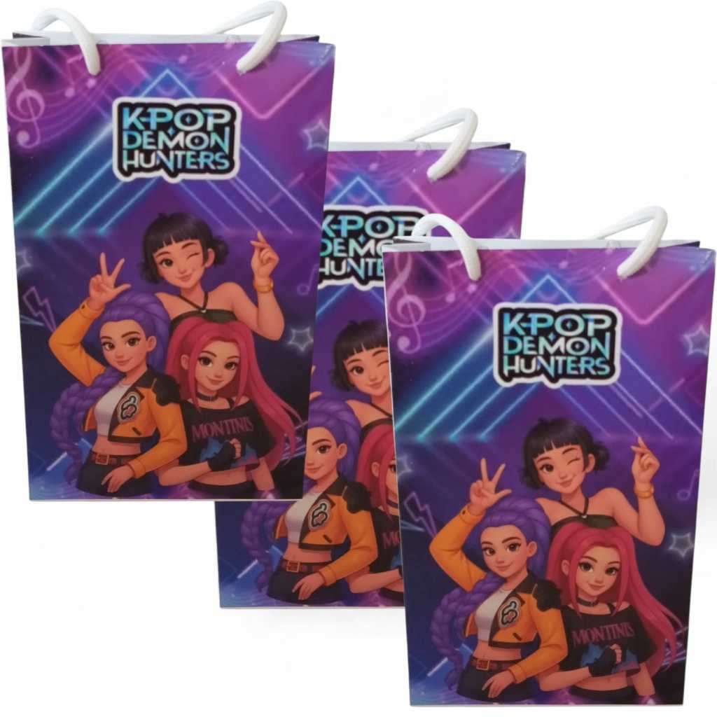 Sacolinha Surpresa Personalizada GUERREIRAS DO K-POP Lembrancinha Festa PEGUE E MONTE - Tamanho P -Envio Rápido