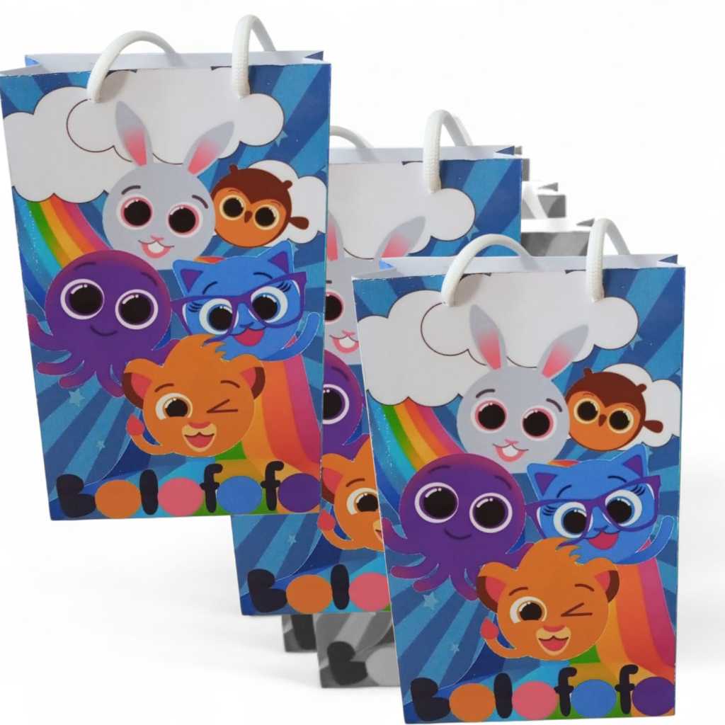 Sacolinha Surpresa Personalizada BOLOFOFO Lembrancinha Festa PEGUE E MONTE - Tamanho P -Envio Rápido