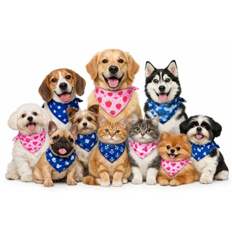 50 Bandana tamanho  M  para petshop banho e tosa fêmea e macho