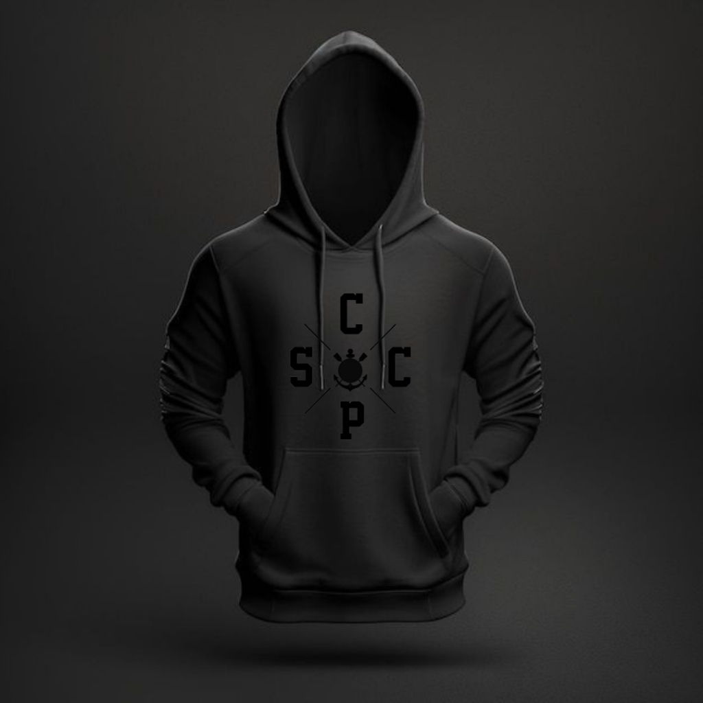 Moletom Masculino Corinth Time Canguru Agasalho All Black Futebol Com Capuz Blusa De Frio Timão Inverno
