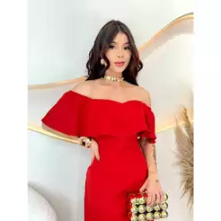 Vestido Alfaiataria Feminino Curto Ombro a Ombro