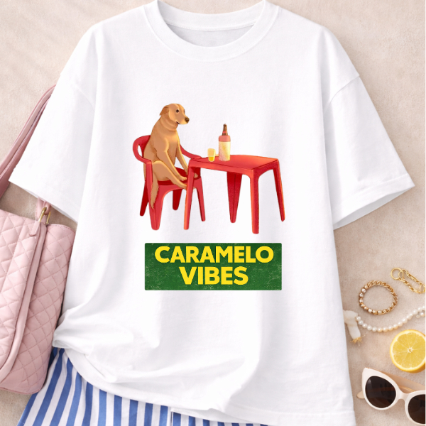 Camisa Camiseta Premium Oversized Streetwear Cachorro Caramelo Estampada 100% Algodão Confortável