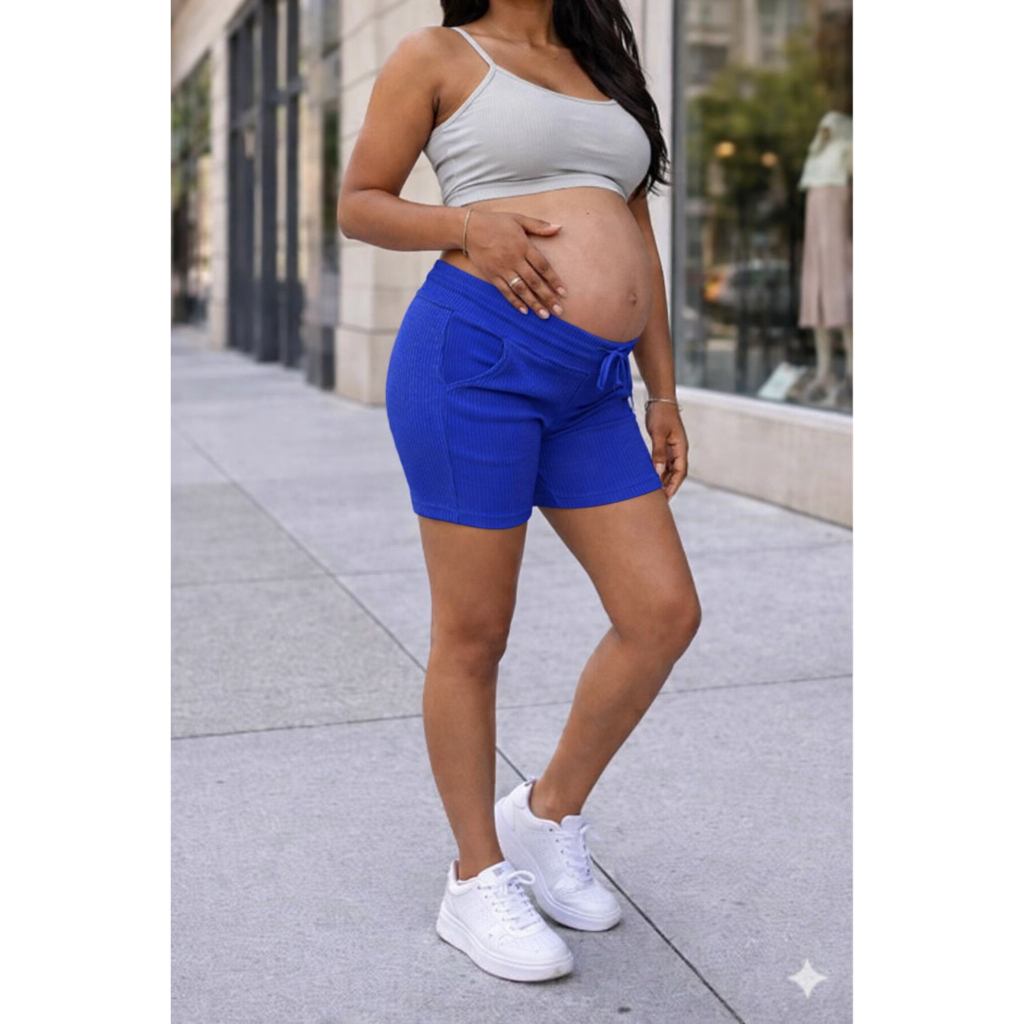 Short Feminino Gestante Gravida Cos Alto Malha