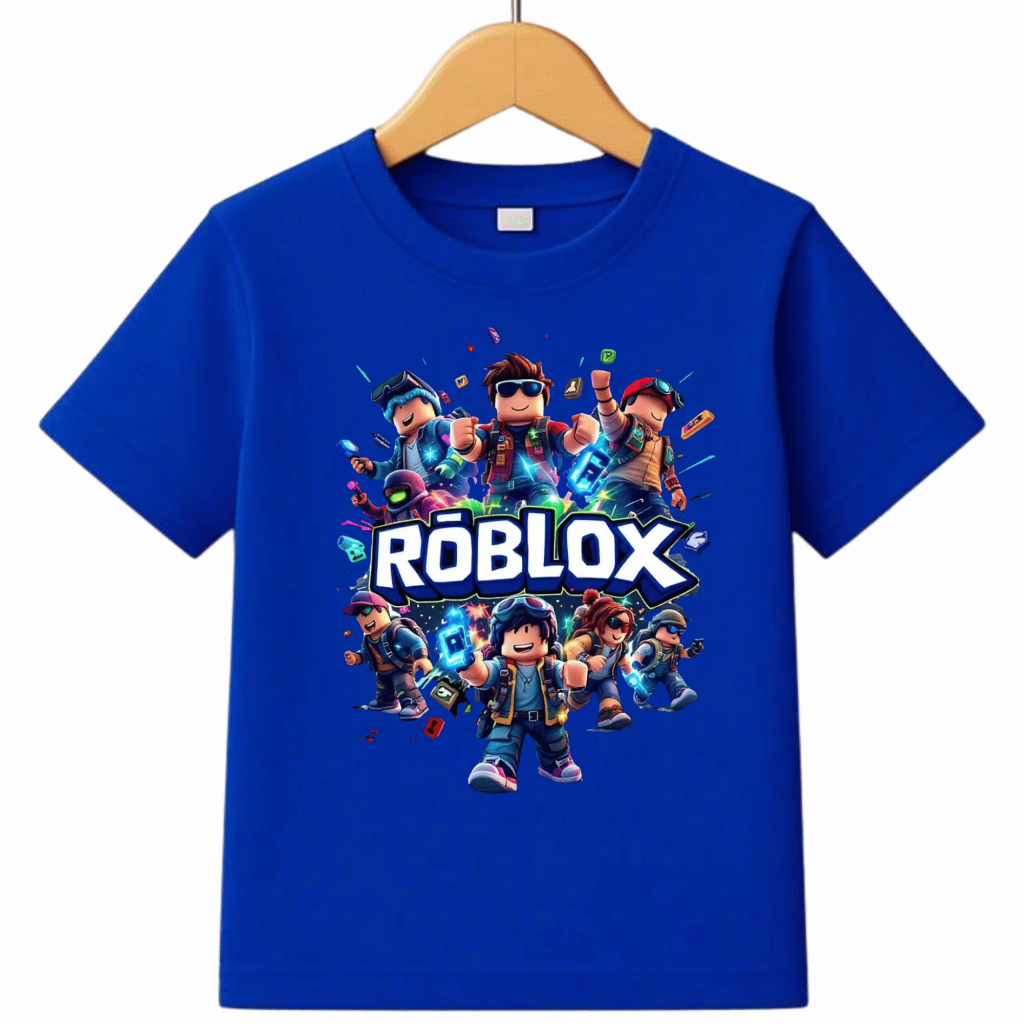 Camiseta Roblox Temática Blusa Gamer Infantil Camisa Confortável Oficial Style Esporte Escola