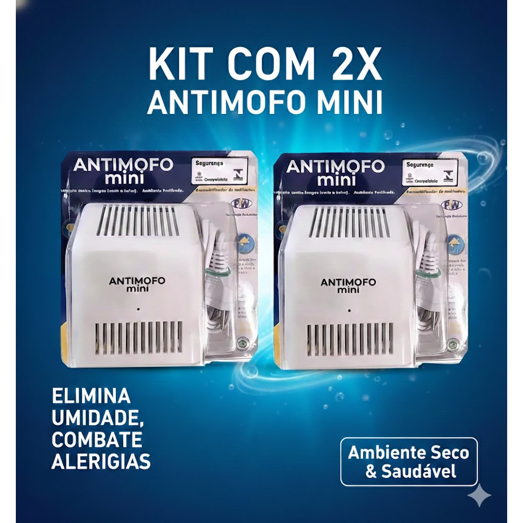 Kit com 2 Antimofo de Ambiente - Desumidificador - Envio Imediato - Campeão de Vendas!