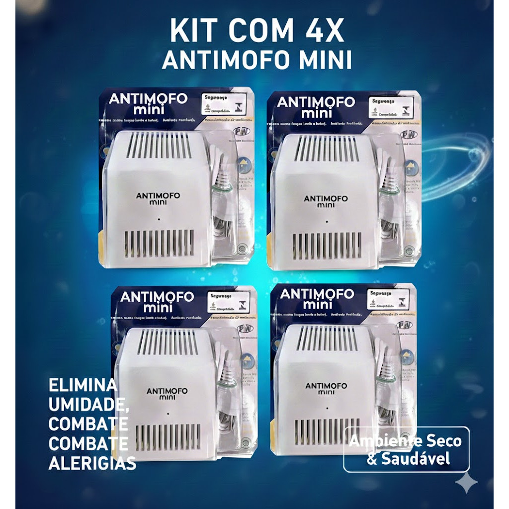 Kit com 4  Antimofo de Ambiente - Desumidificador - Envio Imediato - Campeão de Vendas! -