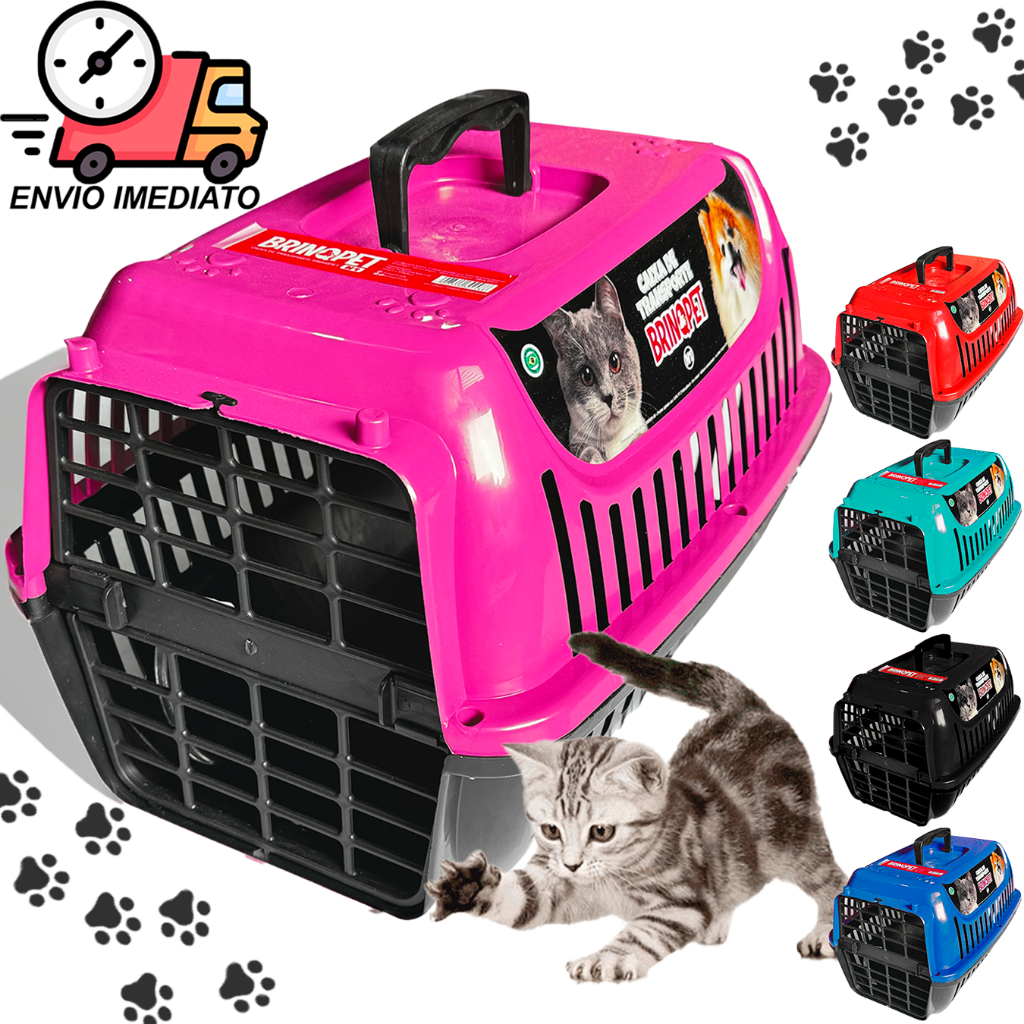 Caixa de Transporte Gato Cachorro Nº 1 ou 2 Pequena Varias Cores Segura Caixa Para Transporte