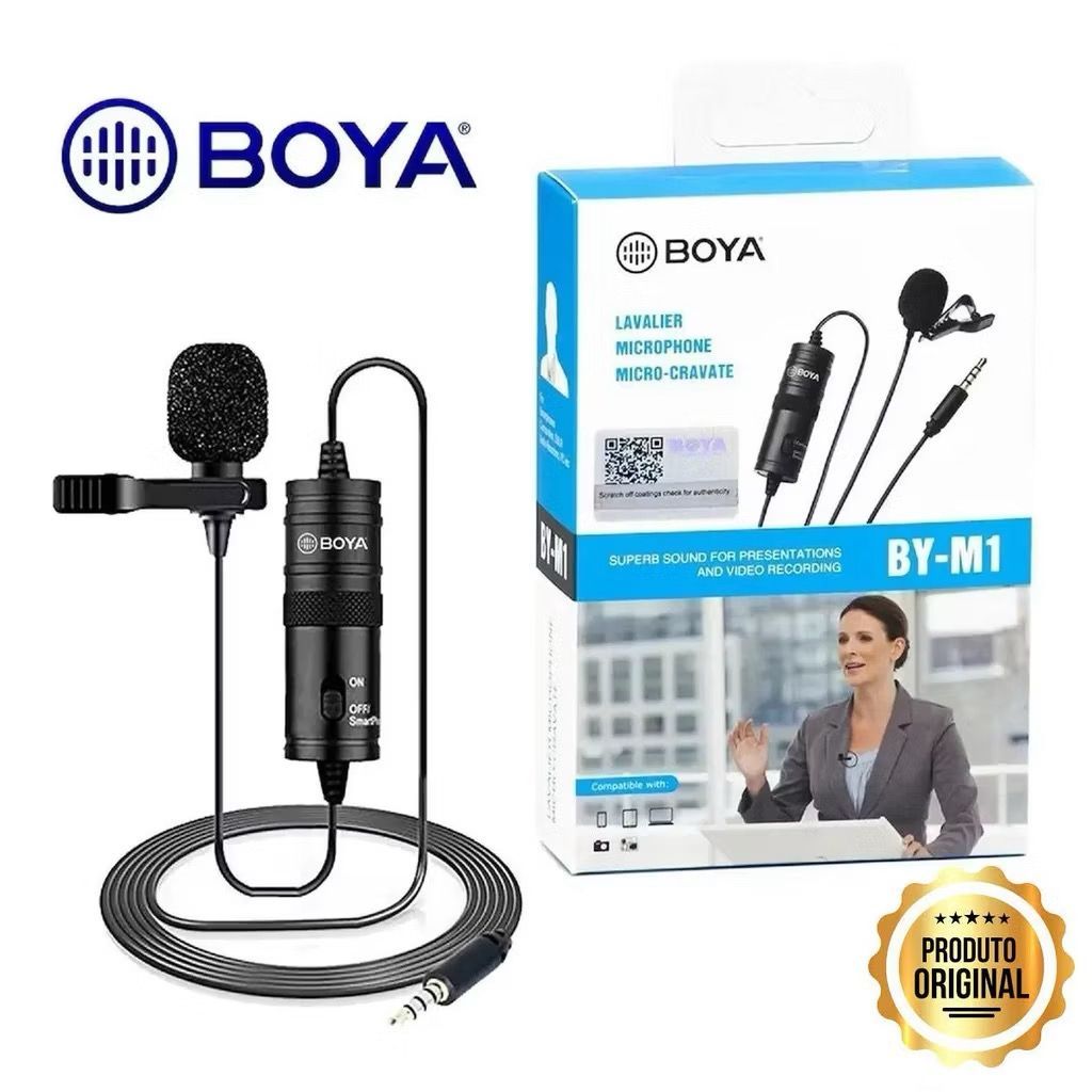 Microfone De Lapela Boya By-M1 Para Câmeras E Smartphones