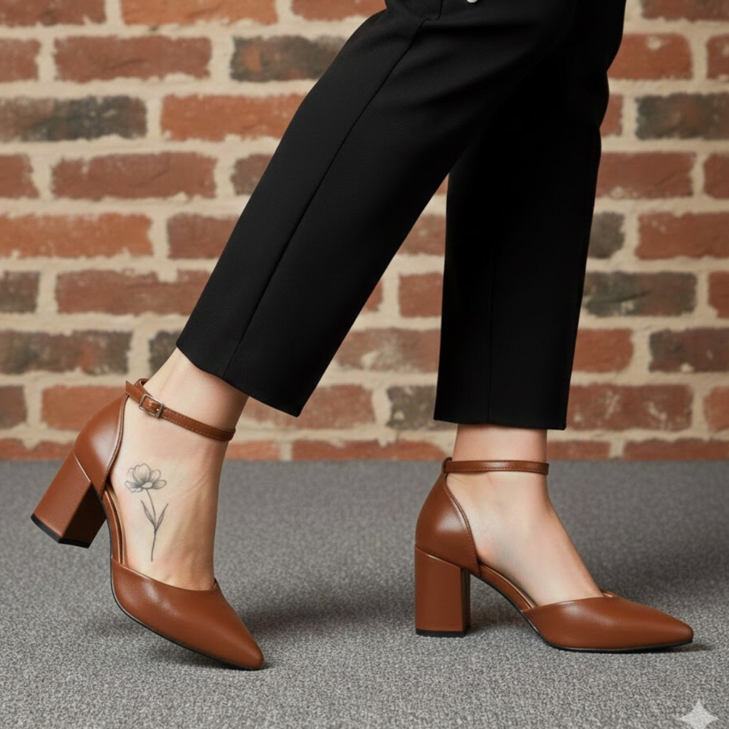 Sandália Feminina Scarpin Salto Alto Bloco Bico Fino Salomé 2635 em Oferta na Shopee