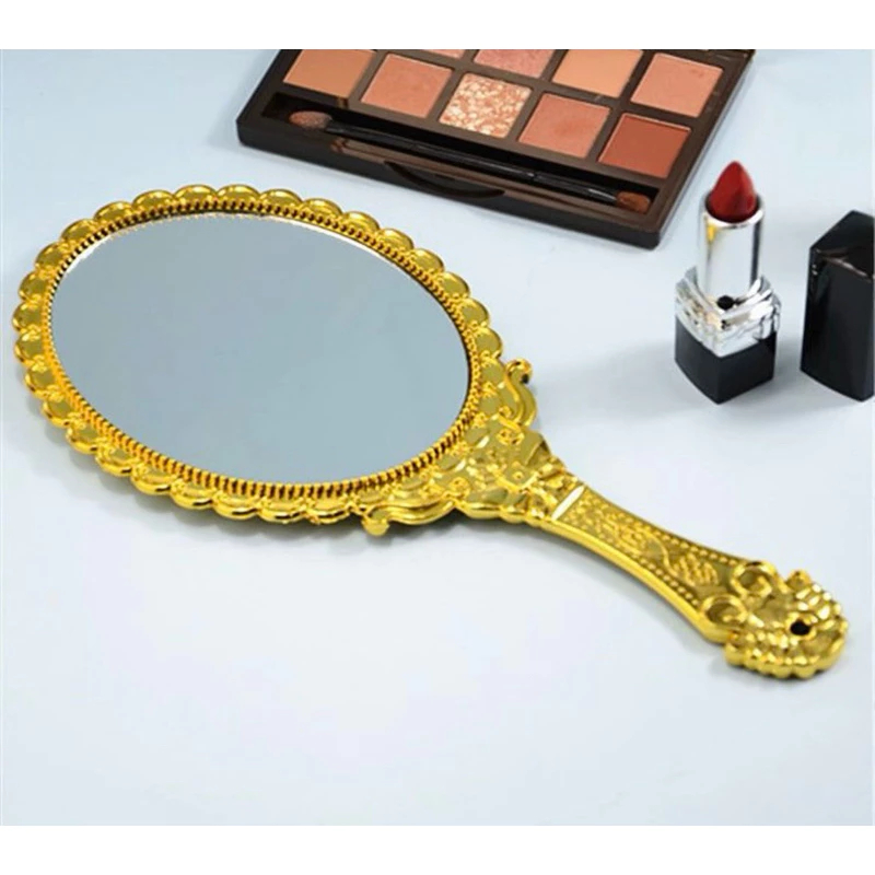Kit Com 10/15/20/30/40 Peças Espelhos De Mão Princesas Dobrável Dourado Para Maquiagem, Lembranças De Festa