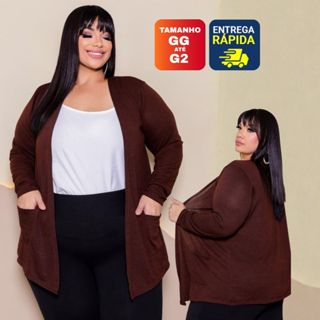 Cardigan Plus Size Blusa Manga Longa Kimono Casaco Feminino em Oferta na Shopee