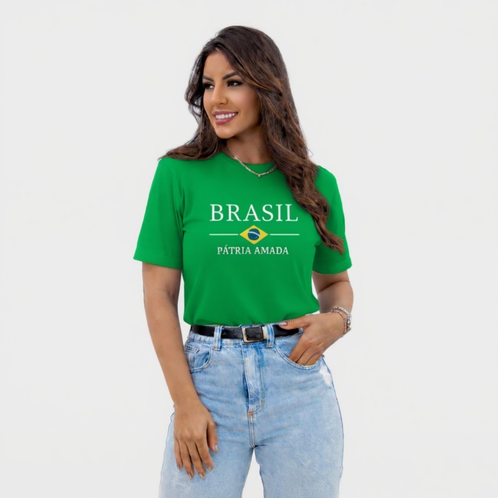 T-shirt Brasil Campeão Camiseta Copa 2026 Seleção Brasileira 100% Algodão Blusa Casual Envio Rápido