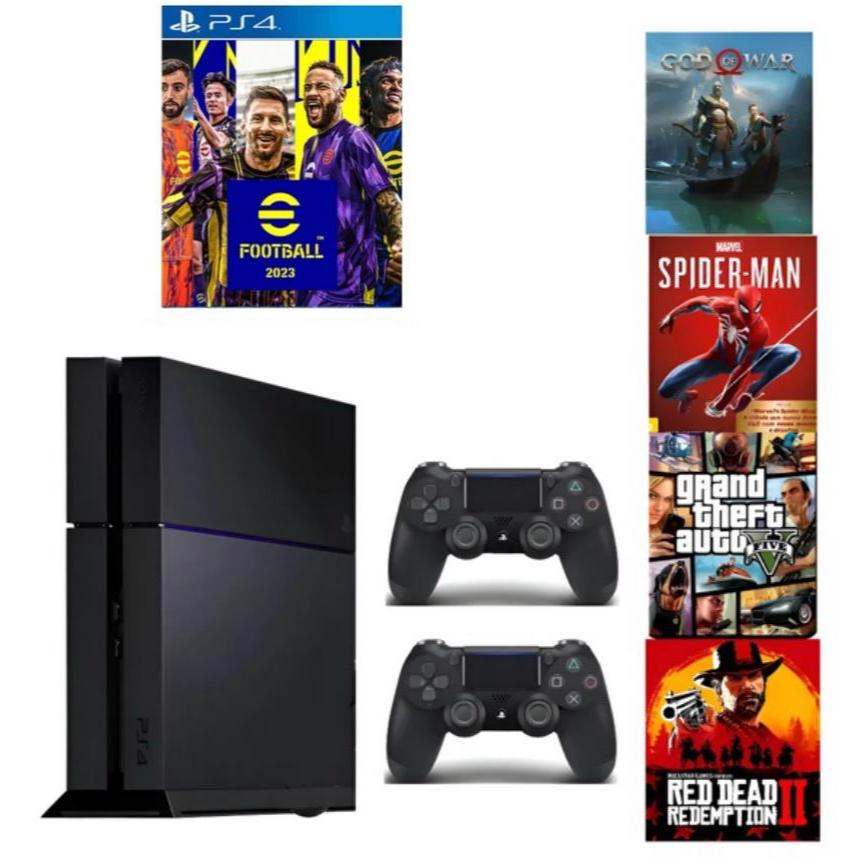 PLAYSTATION 4 FAT  COM 2 CONTROLES E QUALQUER JOGO DO ESTOQUE A ESCOLHA ACOMPANHA NOTA FISCAL