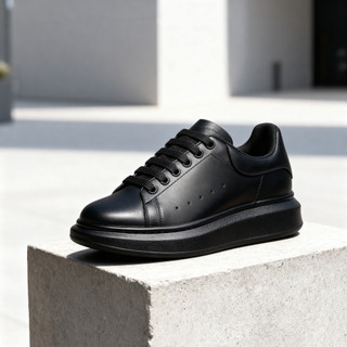 Tênis Feminino Preto Plataforma Sola Media Chunky Couro Sintético Luxo Blogueira Confortável Estiloso Casual Elegante