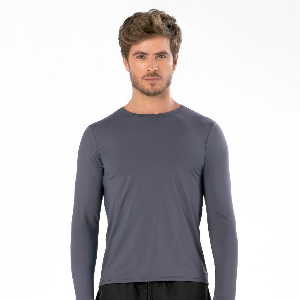 Camiseta Esportiva Manga Longa Masculino Camisa Proteção Solar Selene