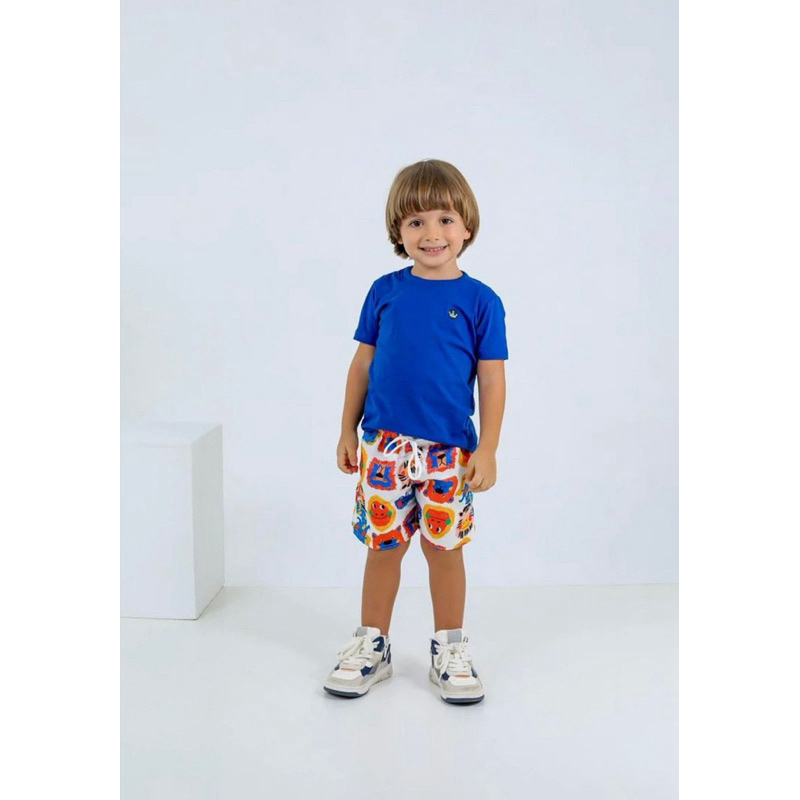 Conjunto Infantil Masculino Colorido Tactel e Algodão Menino