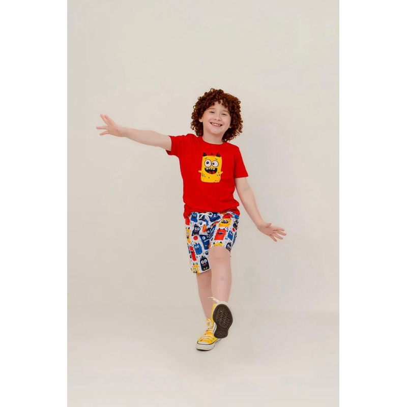 Conjunto Infantil Masculino Colorido Tactel e Algodão Menino