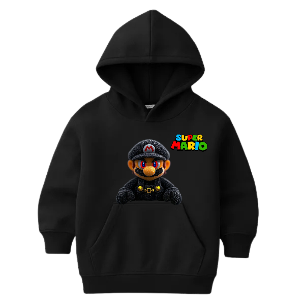Moletom Infantil Masculino Super Mario Moletom Menino Flanelado Com Capus Quentinho Macio e Confortável